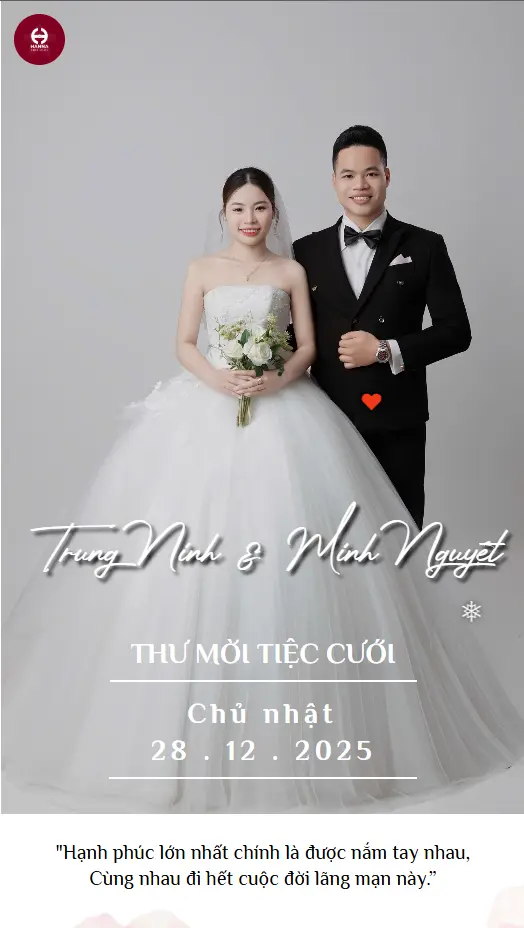 Thiệp cưới online Ninh Nguyệt hạnh phúc